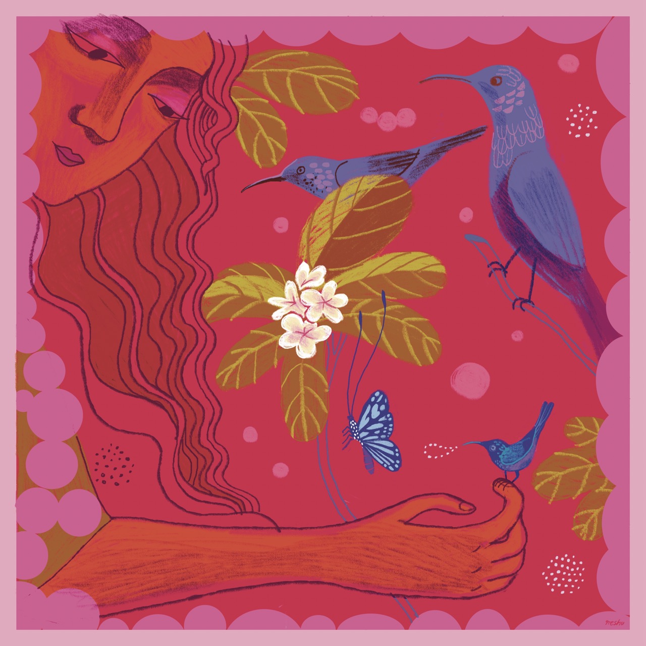 Sunbirds Silk Scarf